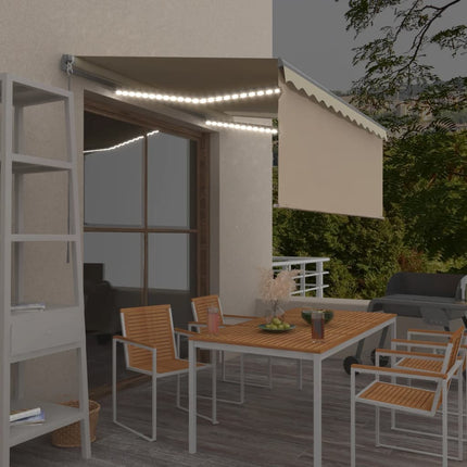 Luifel Handmatig Uittrekbaar Met Rolgordijn Led 4,5X3 M