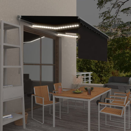 Luifel Handmatig Uittrekbaar Met Rolgordijn Led 4,5X3 M