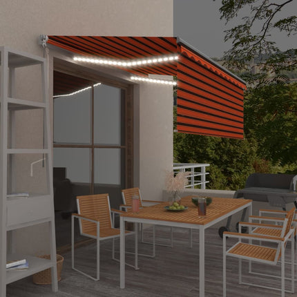 Luifel Handmatig Uittrekbaar Met Rolgordijn Led 4,5X3 M
