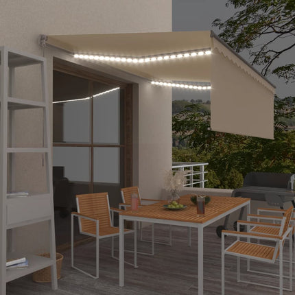 Luifel Handmatig Uittrekbaar Met Rolgordijn Led 4,5X3 M