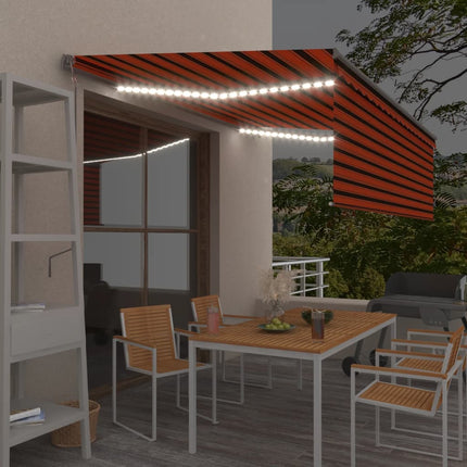 Luifel Met Rolgordijn, Led En Windsensor 4,5X3 M Kleurig