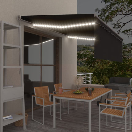 Luifel Handmatig Uittrekbaar Met Rolgordijn Led 4,5X3 M