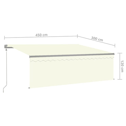 Luifel Met Rolgordijn, Led En Windsensor 4,5X3 M Kleurig