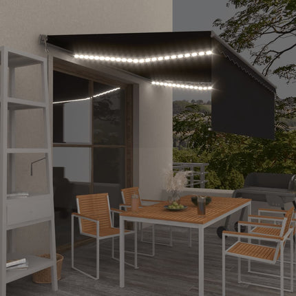 Luifel Met Rolgordijn, Led En Windsensor 4,5X3 M Kleurig