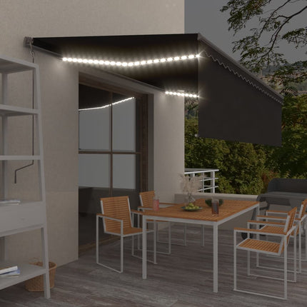 Luifel Handmatig Uittrekbaar Met Rolgordijn Led 4,5X3 M