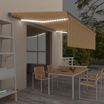 Luifel Met Rolgordijn, Led En Windsensor 4,5X3 M Kleurig