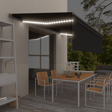 Luifel Met Rolgordijn, Led En Windsensor 4,5X3 M Kleurig