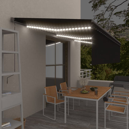 Luifel Met Rolgordijn, Led En Windsensor 4,5X3 M Kleurig