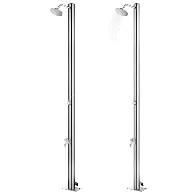 Buitendouche Met Grijze Basis 220 Cm Roestvrij Staal