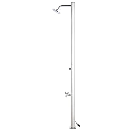 Buitendouche Met Grijze Basis 220 Cm Roestvrij Staal