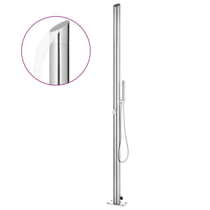 Buitendouche Met Grijze Basis 225 Cm Roestvrij Staal