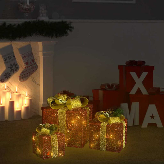 Kerstdecoratie Geschenkdozen 3 St Binnen/Buiten