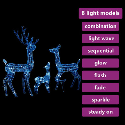 Kerstversiering Rendierfamilie 300 Led's Acryl