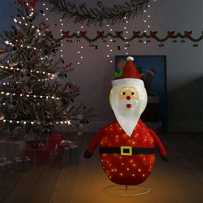 Decoratieve kerstman LED luxe stof 120 cm