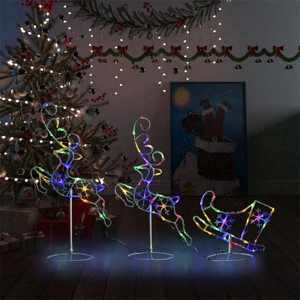 Kerstdecoratie Rendieren En Slee 260X21X87Cm Acryl