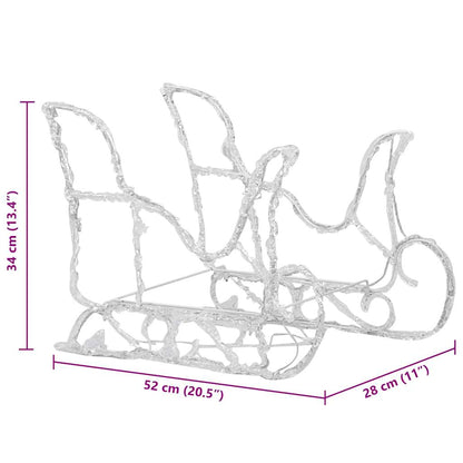 Kerstversiering rendieren en slee 160 LED's 130 cm acryl