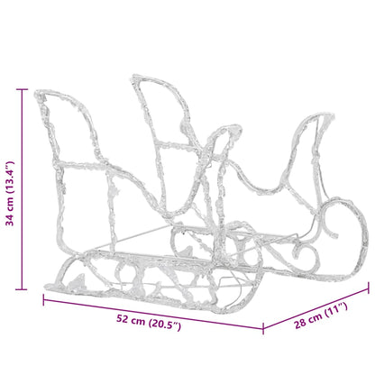 Kerstversiering rendieren en slee 160 LED's 130 cm acryl