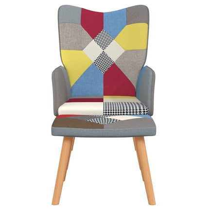 Relaxstoel Met Voetenbank Patchwork Stof