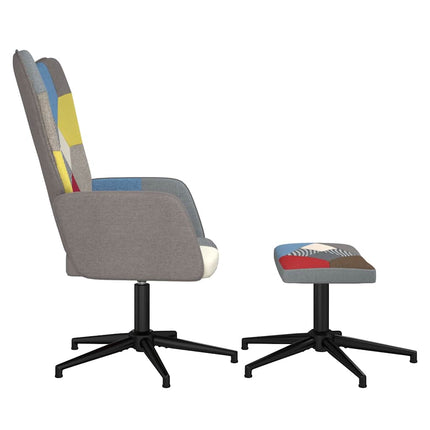 Relaxstoel Met Voetenbank Patchwork Stof