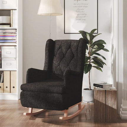 Fauteuil Met Massief Rubberwood Schommelpoten Stof