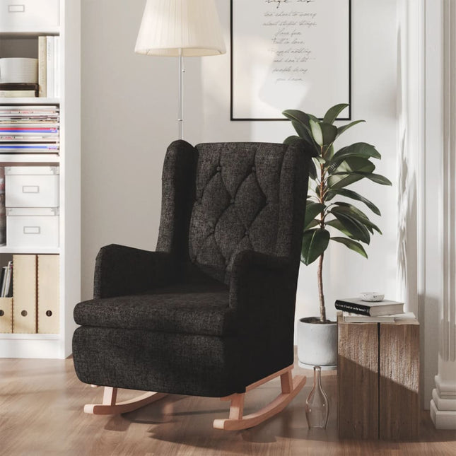 Fauteuil Met Massief Rubberwood Schommelpoten Stof