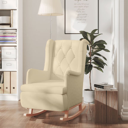 Fauteuil Met Massief Rubberwood Schommelpoten Stof
