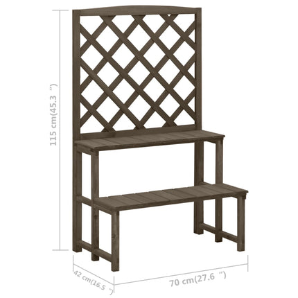 Plantenrek Met Latwerk 70X42X115 Cm Massief Vurenhout