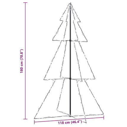 Kegelkerstboom 240 Led's Binnen En Buiten 118X150 Cm