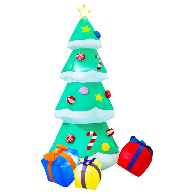 Kerstdecoratie Opblaasbaar Kerstboom Led Binnen/Buiten 240 Cm
