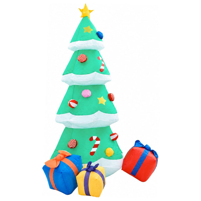 Kerstdecoratie Opblaasbaar Kerstboom Led Binnen/Buiten 240 Cm