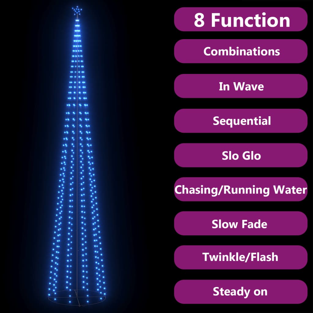 Kegelkerstboom 752 blauwe LED's 160x500 cm