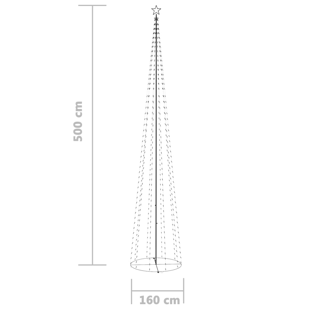 Kegelkerstboom 752 blauwe LED's 160x500 cm