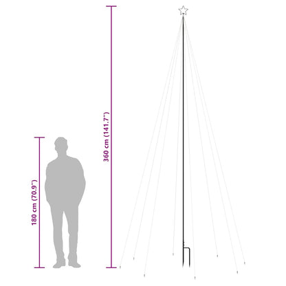 LED-kerstboom binnen buiten 576 LEDs 3,6 m blauw