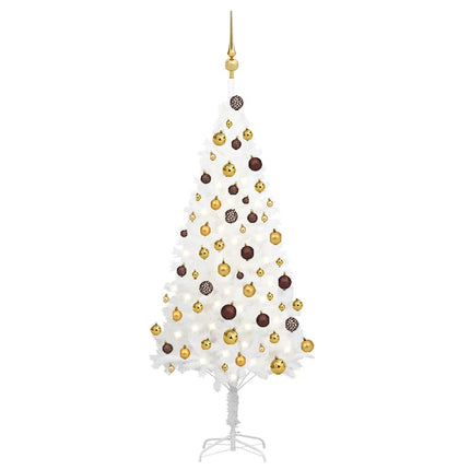 Kunstkerstboom Met Verlichting En Kerstballen 120 Cm Wit