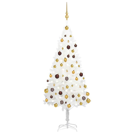 Kunstkerstboom Met Verlichting En Kerstballen 120 Cm Wit