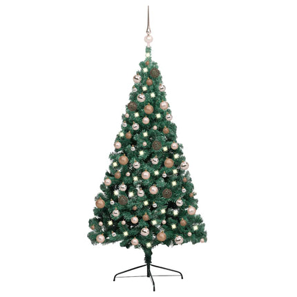Kunstkerstboom Met Verlichting En Kerstballen Half