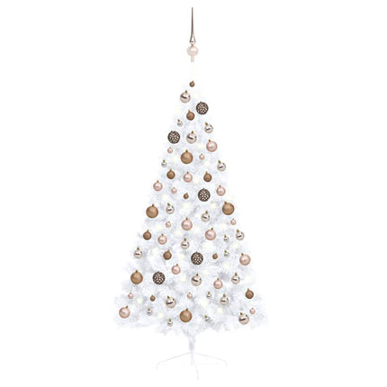 Kunstkerstboom Met Verlichting En Kerstballen Half