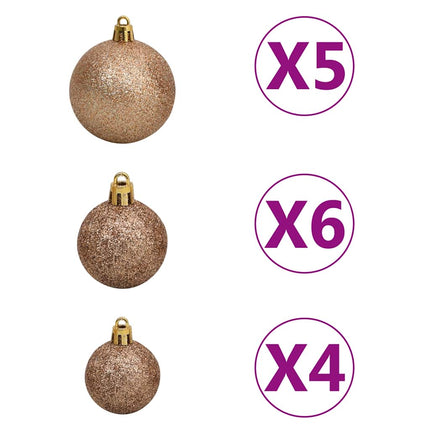 Kunstkerstboom Met Verlichting En Kerstballen 180 Cm Pvc
