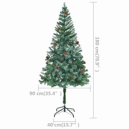 Kunstkerstboom Met Verlichting Kerstballen Dennenappels 180 Cm