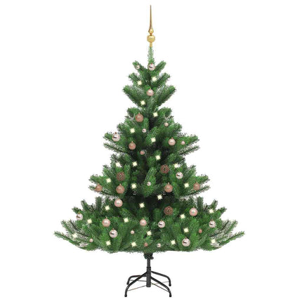 Kunstkerstboom Nordmann Met Led's En Kerstballen 150 Cm Groen