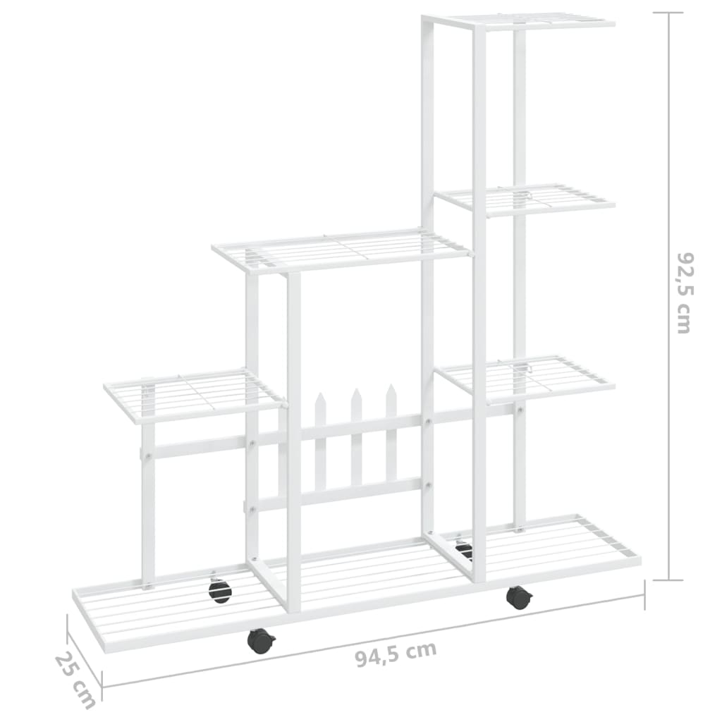 Bloemenstandaard Met Wielen 94,5X25X92,5 Cm Metaal