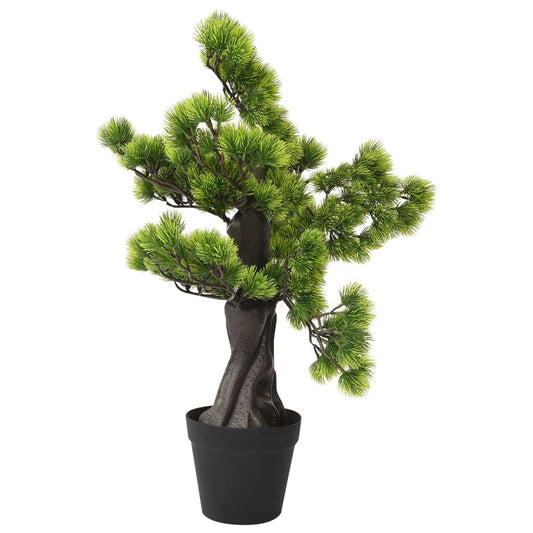 Kunstplant met pot pinus bonsai 60 cm groen