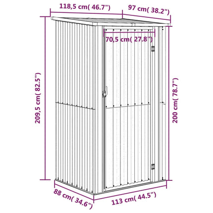 Tuinschuur 118,5X97X209,5 Cm Gegalvaniseerd Staal