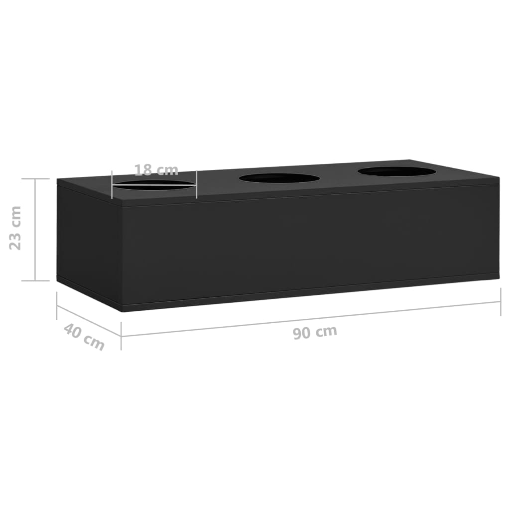 Kantoorbloembak 90X40X23 Cm Staal Kleurig