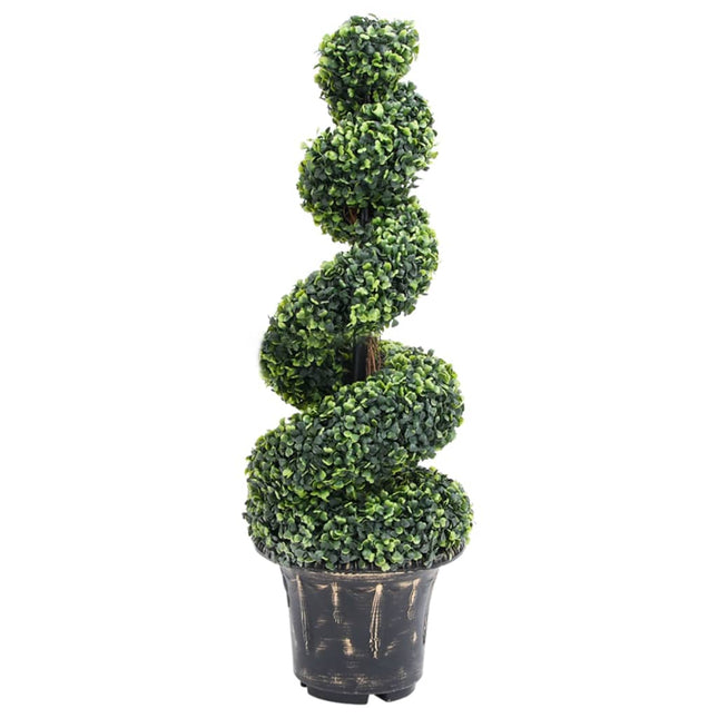 Kunstplant Met Pot Buxus Spiraal 59 Cm Groen