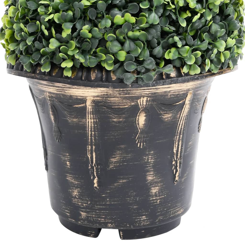 Kunstplant met pot buxus spiraal 89 cm groen