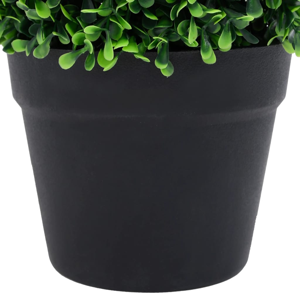 Kunstplanten met pot 2 st buxus bolvorming 37 cm groen