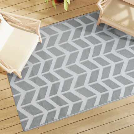 Buitenkleed Arakil Ø120 Cm Pp Wit En Grijs