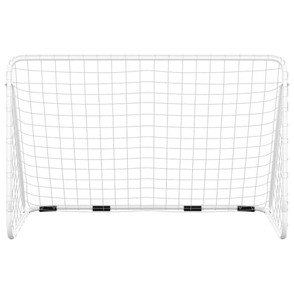 Voetbaldoel met net 180x90x120 cm staal wit