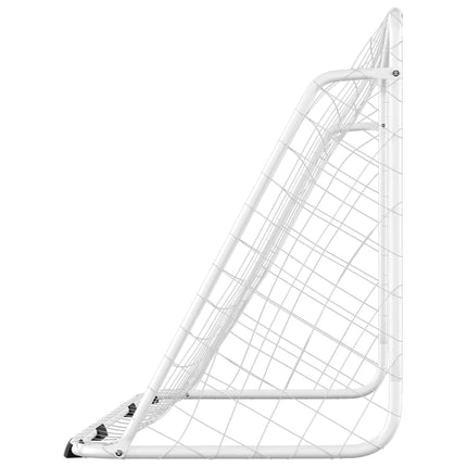 Voetbaldoel Met Net Staal Wit